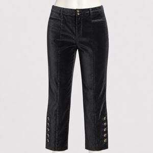 Anthropologie Essential Slim Velvet Pants Black Women’s Size 2 NWT